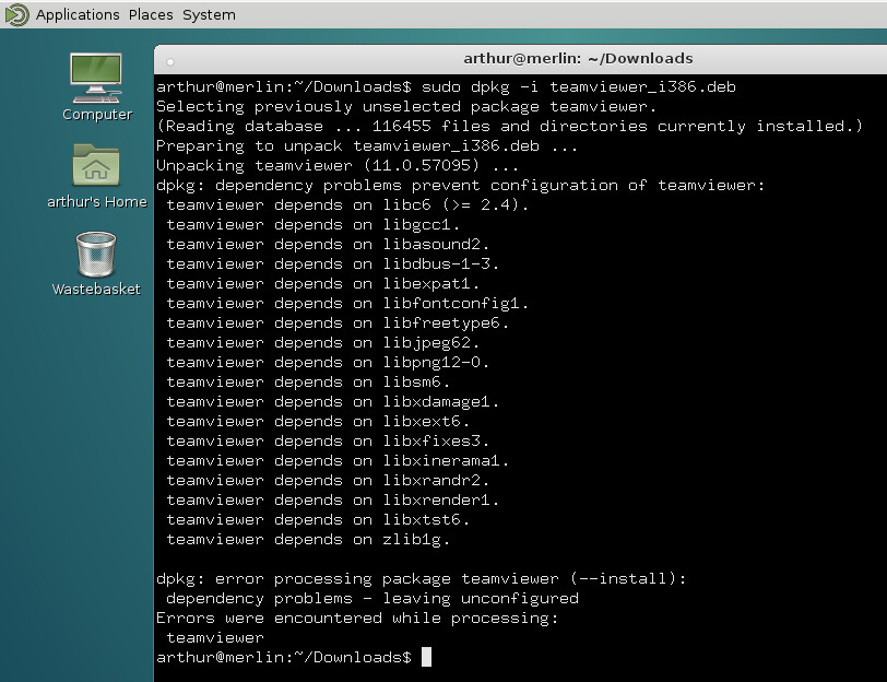 teamviewer package architecture i386 does not match system
