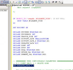 execute script