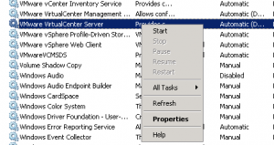 start vcenter service