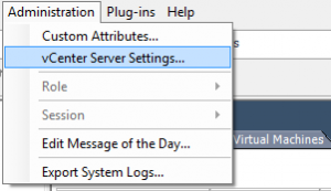 vcenter settings
